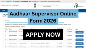 Aadhaar Supervisor Online Form 2026