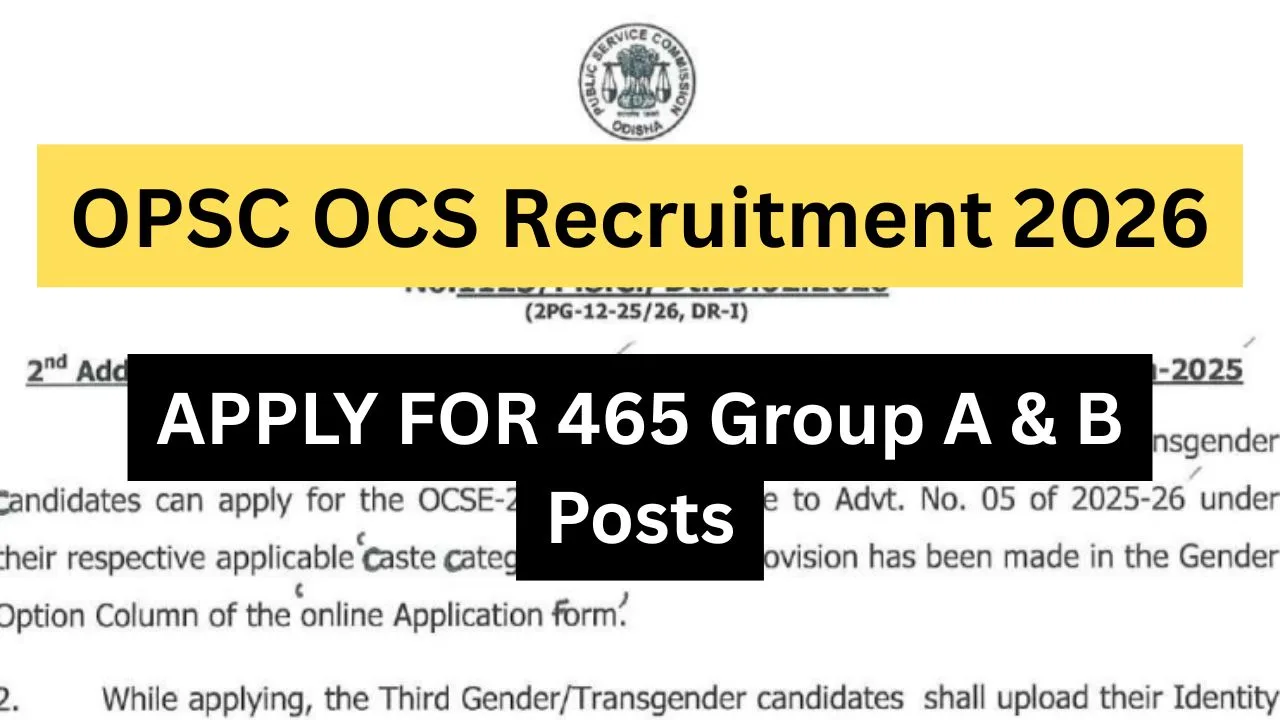 OPSC OCS Recruitment 2026