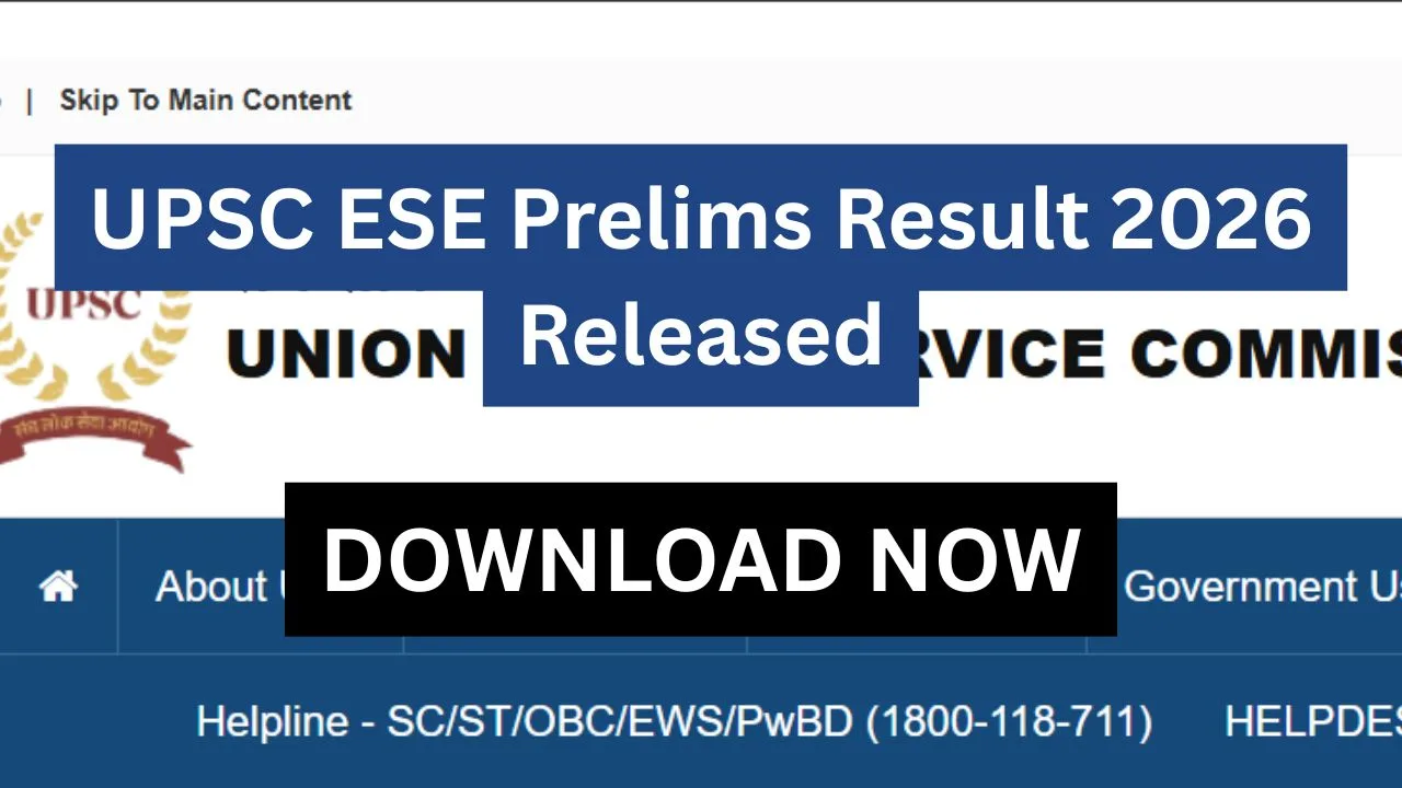 UPSC ESE Prelims Result 2026 Released