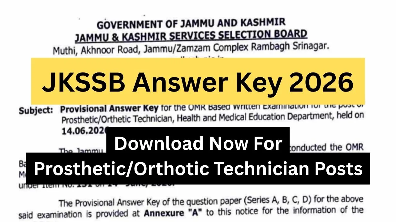 JKSSB Answer Key 2026