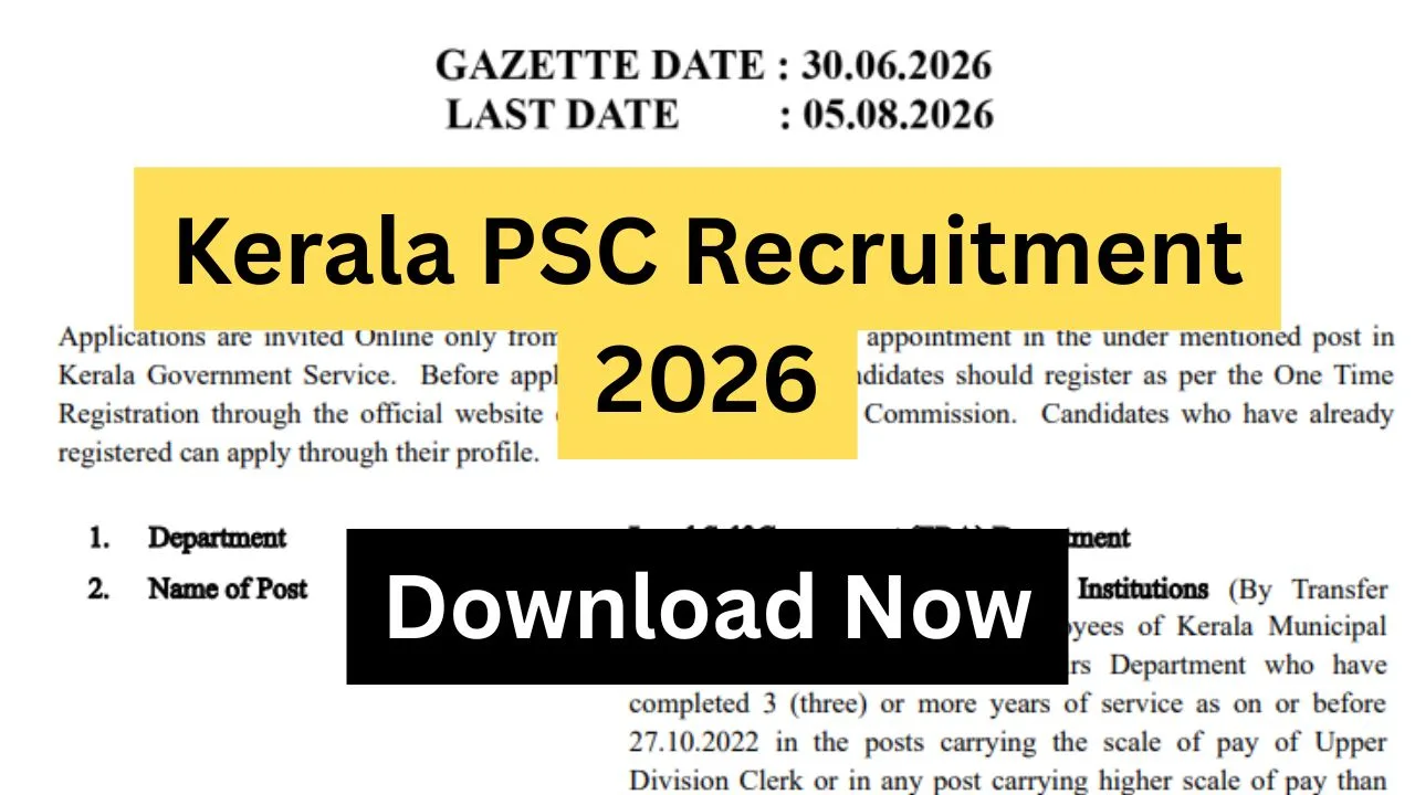 Kerala PSC Recruitment 2026