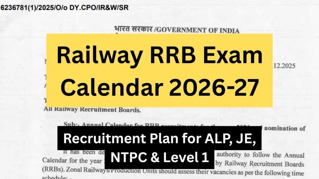 Railway RRB Exam Calendar 2026-27