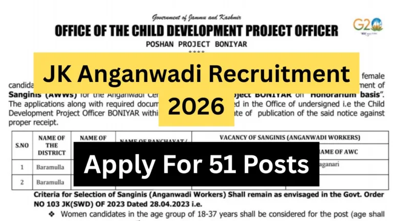JK Anganwadi Recruitment 2026